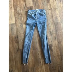 Free People straight leg fray jeans button fly